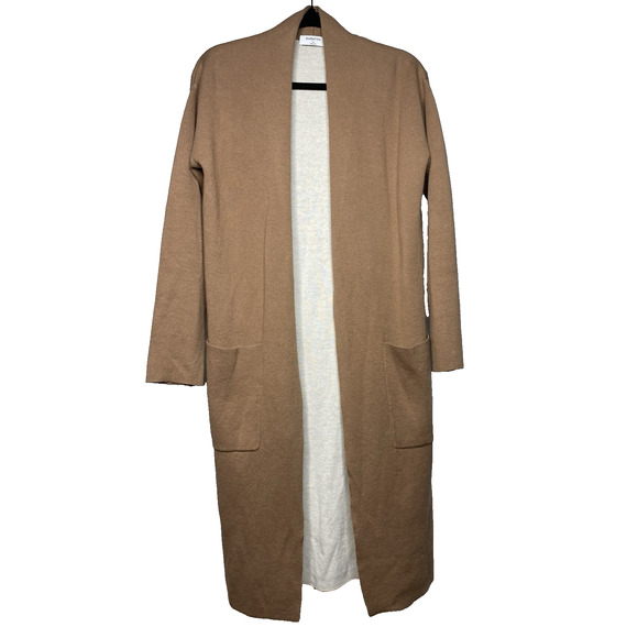 Babaton Women's Small Lance Wool Blend Long Sweater Cardigan Coat Camel Duster - Picture 1 of 6